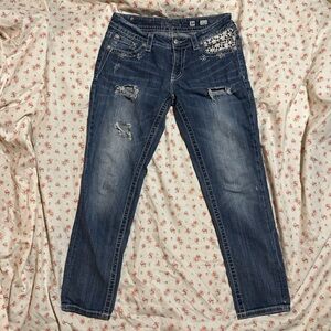 Miss Me Dark Blue Distressed Skinny Jeans